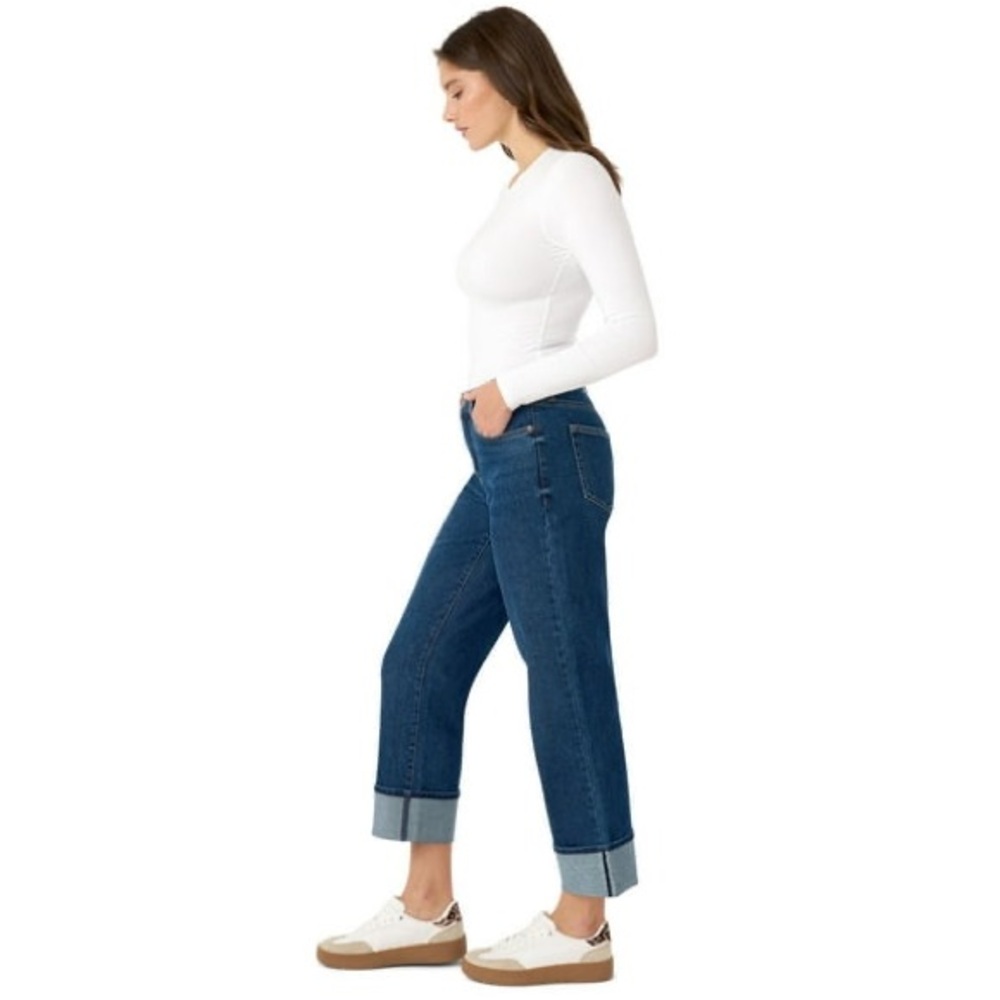 Edited x Hunter McGrady Cropped Wide Leg Jeans | Cuffed Hem | Size 6 - Picture 2 of 8